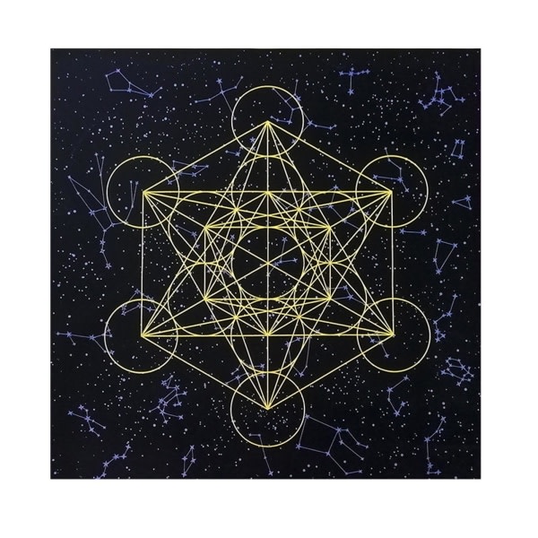 1/2/3 Astrologi Tarot Kortsett Bordduk Krystallgitter Svart 60x60cm 2Set Black 60x60cm 2Set