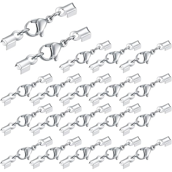 Hummerlås, Klolås med Sladdände, Fästklämma för Armband, Halsband, Örhängen, Smyckestillverkning - 20 st