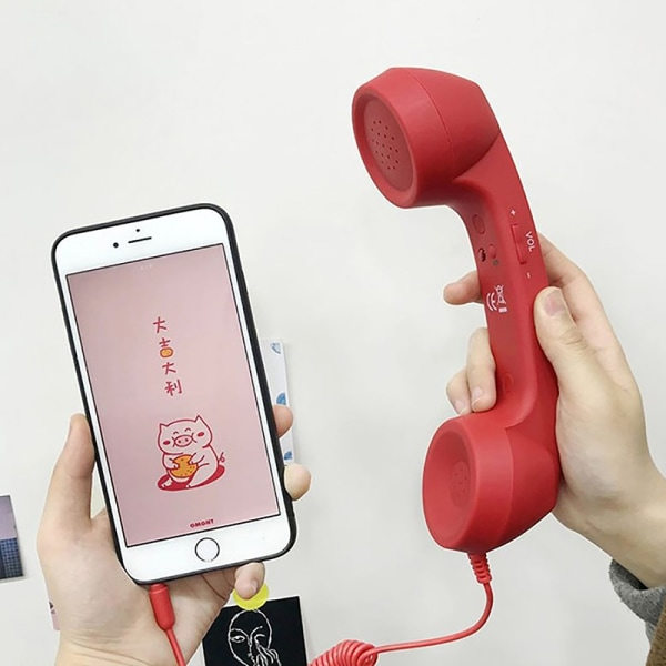 Retro telefonlur 3,5 mm Snygg Comfort Classic Handset Lila