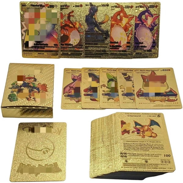 Assorted Colletion Cards Pet Elf Card Golden Cards Ultra Rare Collection Sun Shiny Cards 55pcs Golden Spain