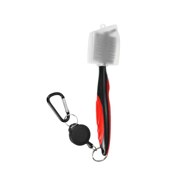 Dubbelsidig Bärbar Indragbar Zip-line Rengöringsborste för golfklubbor - Röd