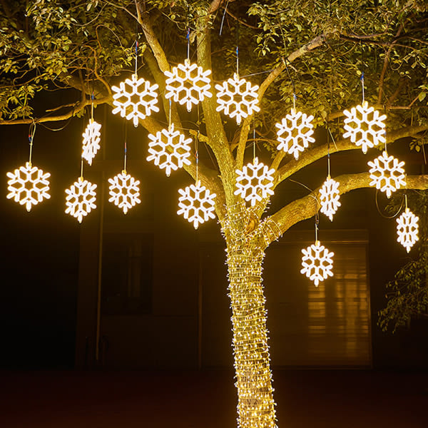 40CM Stor snöflinga String Light Outdoor Snowflake Led Hängande Vit one size White one size