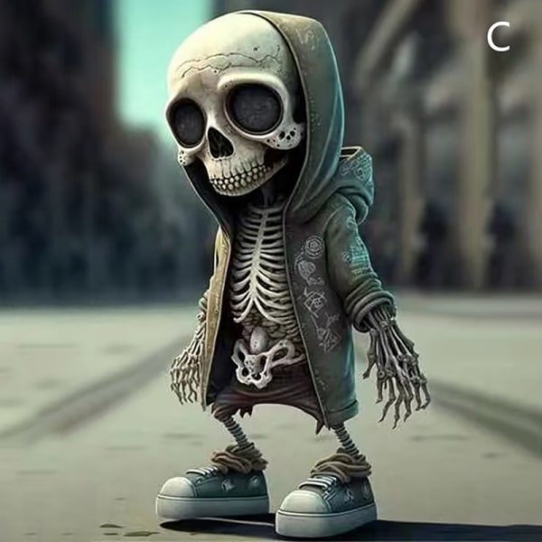 Coola skelettfigurer Halloween Skelettdocka Hartsprydnad C one size C one size