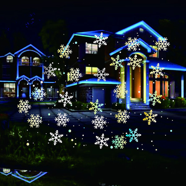 LED Jul Snöflinga Ljus Snöfall Projektor IP65 Rörlig S US one size US one size