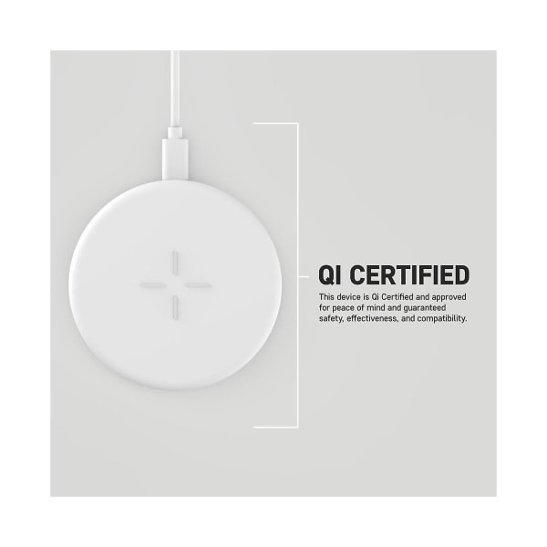 Hurtiglader Matte 10w Qi Trådløs Ladingsplate For Apple Android Iphone Samsung - Hvit