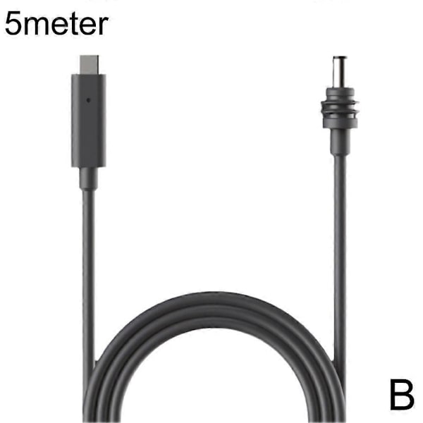 för STARLINK Mini USB-C till DC Strömkabel 100W med Lampor, Sju Färglampor 5m