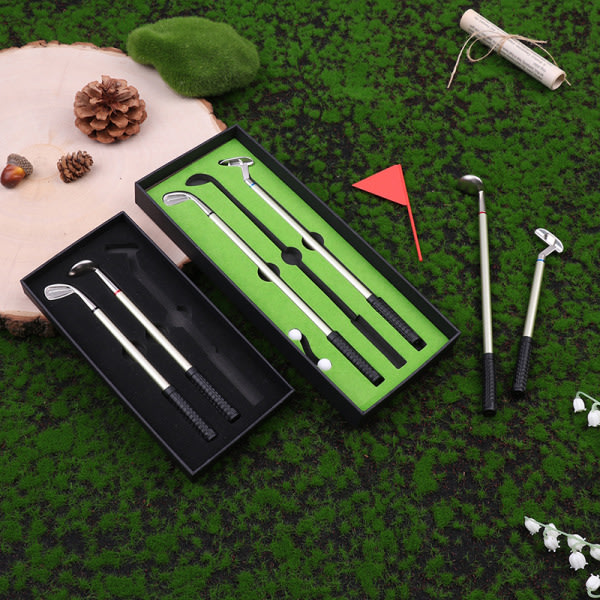 Golfpenna Mini Desktop Golfbollpenna Gåva inkluderar puttinggreen B