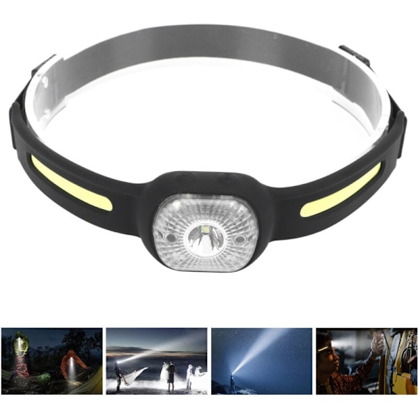 Justerbar Silikon Pannlampa USB Laddning COB Sensorlampa för Utomhuslöpning Fiske DUBUNS