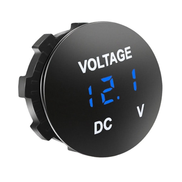 LED Digital Display Voltmeter Bil Motorcykel Spänning Voltmätare för DC 12V-24V Fordon Utrustning Blå