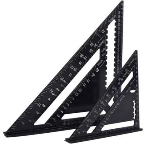 Multifunctional Carpenter's Square 18cm and 30cm, Triangle Metal Aluminum Ruler Angle Gauge Marking Guide Protractor Angle 45 90 Degrees