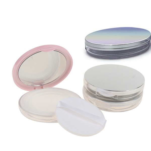 Bärbar Tom Kosmetisk Sifter Lös Burk Behållare Puff Box Cas Rosa one size Pink one size