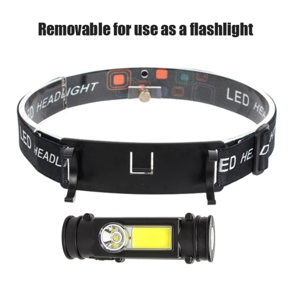 6000 lumen LED-hodelykt XPE+COB Hodelykt Lommelykt