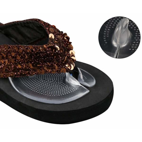 3 Par Självhäftande Silikon Gel Framfotsdynor Gripkuddar Halkfri Smärtlindring Sandal Innersulor Stavar Skydd för Kvinnor Män (Transparent)