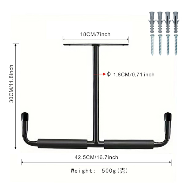 Stål Garasje Tak Oppbevaringskrok, Heavy Duty Oppbevaringsstativ for Hengende Tre, Sykler, Verktøy, Tre, Snowboards, Fiskeutstyr, Solid Oppbevaringssystem White