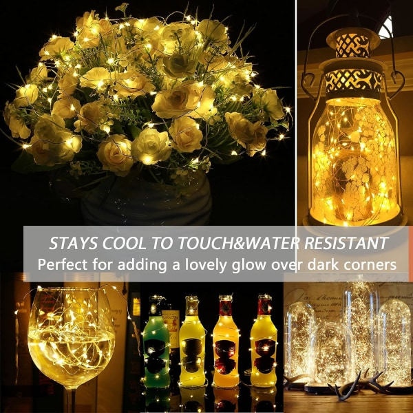 Lys til soveværelse, 12APM Fairy Lights, 33 fod strenge med 100 LED-pærer, Æstetisk rumdekoration, Strenglys til soveværelse af Mind-Glowing, Girls Room Deco