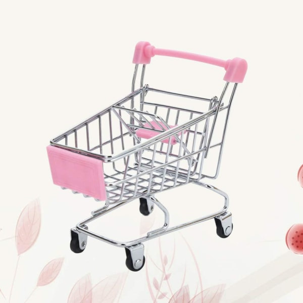 Mini-supermarketin ostoskärry lelu ostoskärry kätevä kärry asento