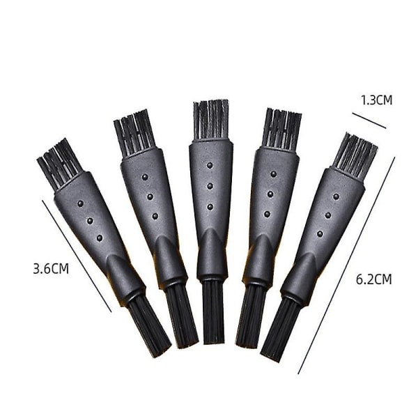 Barberbørste barberhøvel rengjøringsbørste elektrisk dobbeltsidig trimmer sett nylon (10 stk, svart) -t