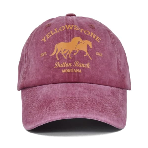 Yellowstone Dutton Ranch Baseball Cap CP871 Bourgogne