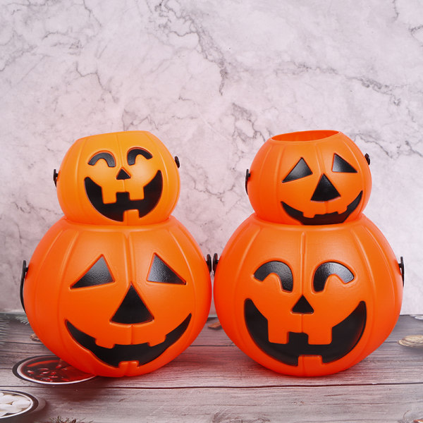 Halloween fest rekvisita Plast pumpa hink Dekorera Halloween D One Size D One Size