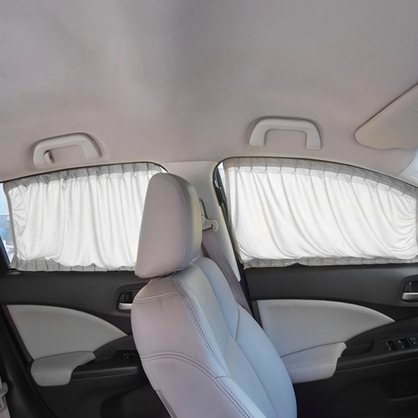 2 kpl Universaali Auton Auringonsuojus Sivuikkunan Verho Auto Taitettava UV-Suoja Musta Puhdas Kangas Auringonsuoja Verhot Peite Auto-Tyylittely Beige 50x39cm