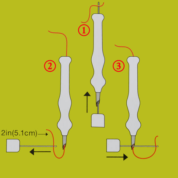 Stickning Broderi Penna Vävning Filt Hantverk Punch Threader W B en storlek B one size