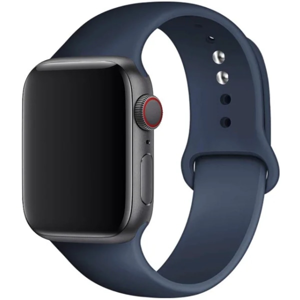 Silikonrem för Apple Watch Band 45mm 44mm 42mm 49mm 41mm 40mm 38mm armband iwatch Series 8 7 9 SE 4 3 5 Ultra 6 Midnight Blue Midnight Blue 42 44 45 49 mm S-M