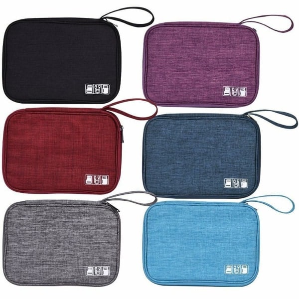 Reisekabelveske Organizer Lader Oppbevaring Elektronikk USB-etui Mørkeblå Dark blue