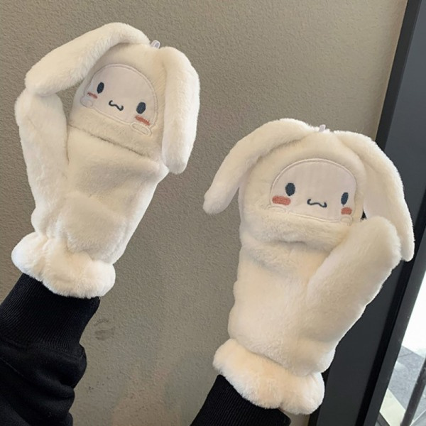 Sanrio Cinnamoroll Kawaii Flanellhanskat Y2k Harajuku Style Sof White