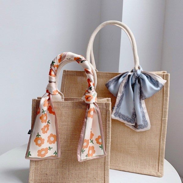 Nytt mode sidenscarf hårband Long Ribbon Bow n Printing Hai A7 one size A7 one size