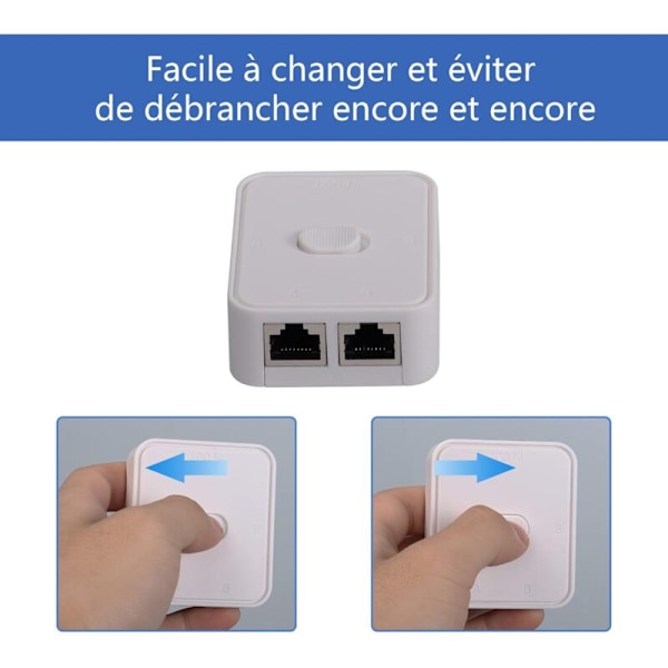 2-Port Netværk Switch Vælger RJ45 100M 2 Ind 1 Ud Eller 1 Indgang 2 Udgange