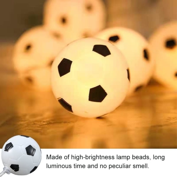 2022 VM Dekor String Lights Fodbold, 3M 20 Fodbolde