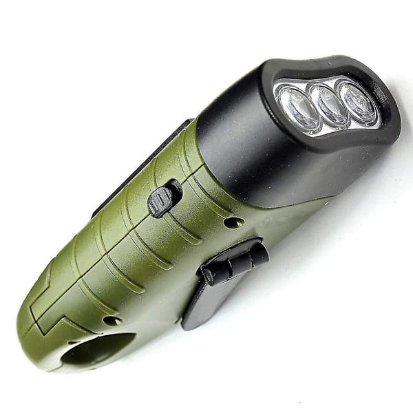 Hand Crank Solar Powered Rechargeable Flashlight Emergency LED