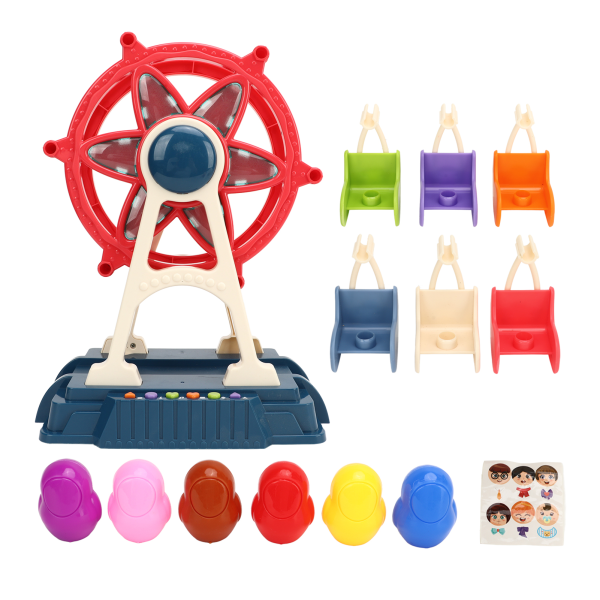 Elektrisk rotation pariserhjul Legetøj Lys musik Farverige stole pariserhjul figur til børn