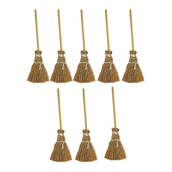 8 stk Flygende Leketøy Heks Kvast Leketøy Mini Kvast Verktøy Naturlig Visp Sope Broom Wizard Flygende Broom1 14X5CM