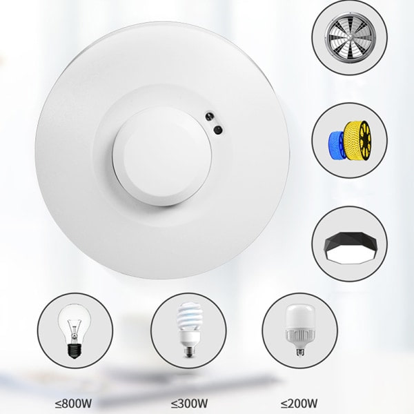 AC 85-265V 5,8GHz 10A LED Mikrobølgeradarsensor Lyskontakt H A1
