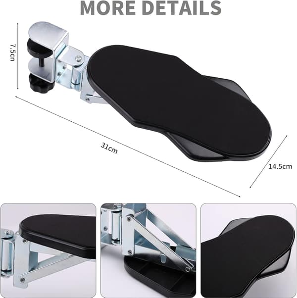 Ergonomisk Armlene for Skrivebord, 180° Roterbar Håndleddsstøtte, E