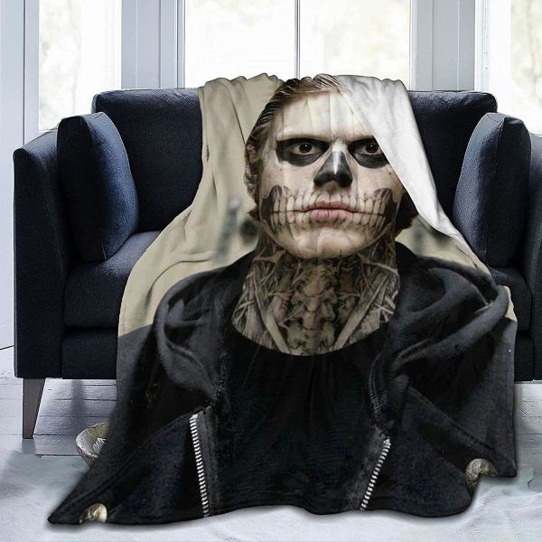 Evan Peters Filt Ultrablød Flannelfilt 3D-print Fluffy Plysfilt Sengdekoration Sengfilt til Stue Sovesal (3 Størrelser) 50x40in 125x100cm