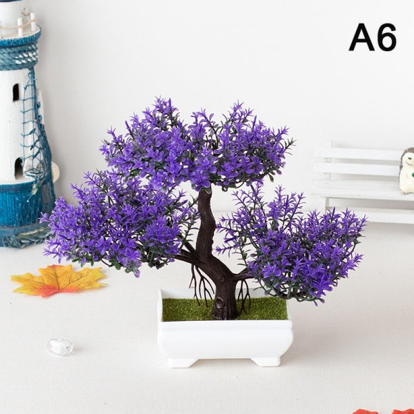 Kunstig Bonsai Potte Simuleret Fyrtræ Pottet Ornament A6