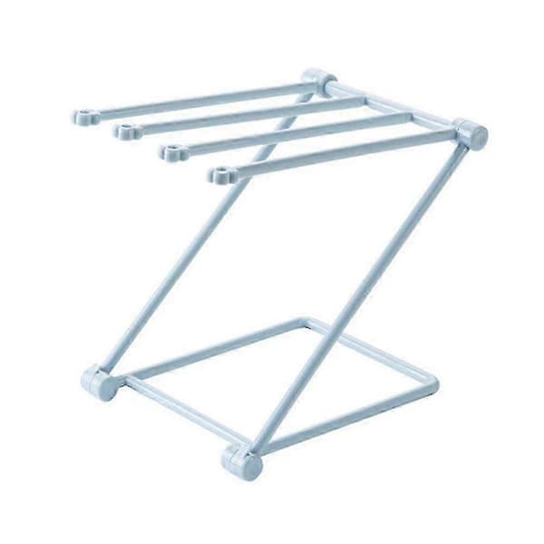 Foldable Drying Rack, Space-Saving Indoor Laundry Organizer with Multi-Hook for Towels and Clothes Blue