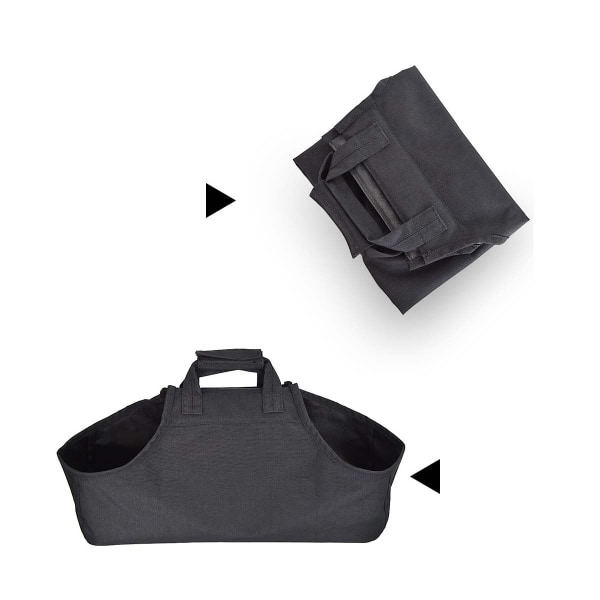 Vedkorg Utomhus Tygväska Husdjursväska Canvas BBQ Vedförvaringsväska Camping Vedhög Eldpåse 2