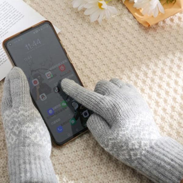 Talviset neulotut hanskat Talvi täyspitkät hanskat Touch Glo White