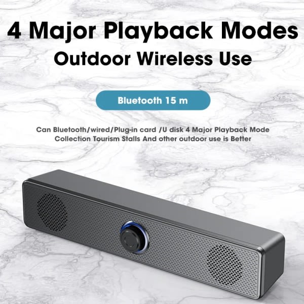 Hemmabioljudsystem Bluetooth högtalare 4D Surround Soundbar Datorhögtalare för TV Soundbar Box Subwoofer Stereo Music Box 2