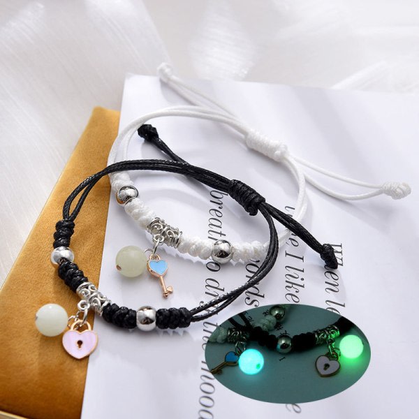 1 Par Luminous Star Moon Cat Armband Par Charm Handmade Adj A3 En storlek A3 One size