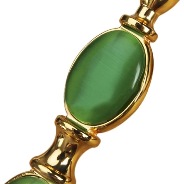 Bärbar grön jade-förstorare Guldguldram Förstoringsglas E