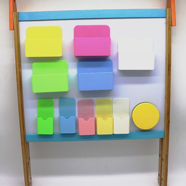Magnetisk Pennahållare i Plast, Suddgummi Förvaring, Box, Hemmakontor, Organizer, Vittavla, Kylskåp, Grön