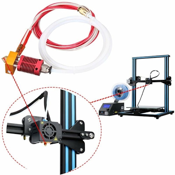 Mk8 hotend dyse kit kompatibelt med alfawise u20 u30 creality ender 3 24v 40w 0.4mm
