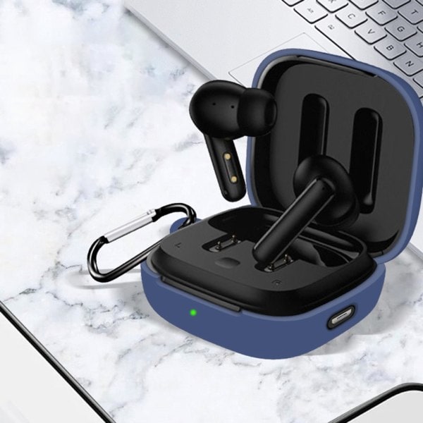 Dammtätt etui for QCY T13ANC hodetelefonetui Anti-fallbeskyttelse Høy elastisk oppbevaringsboks Headsetvesker Hvit White