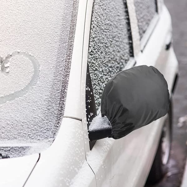 Vandtætte sidespejlsdæksler med snore til biler Vinter Sne Is Frost Beskyttelse 6 Stykker Sort