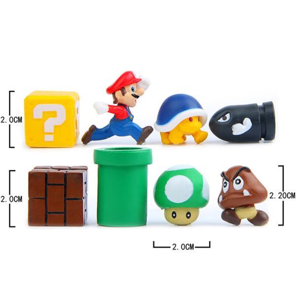 Klassisk 3D Super Mario Kylskåp Stark Magnet Stick 10st B