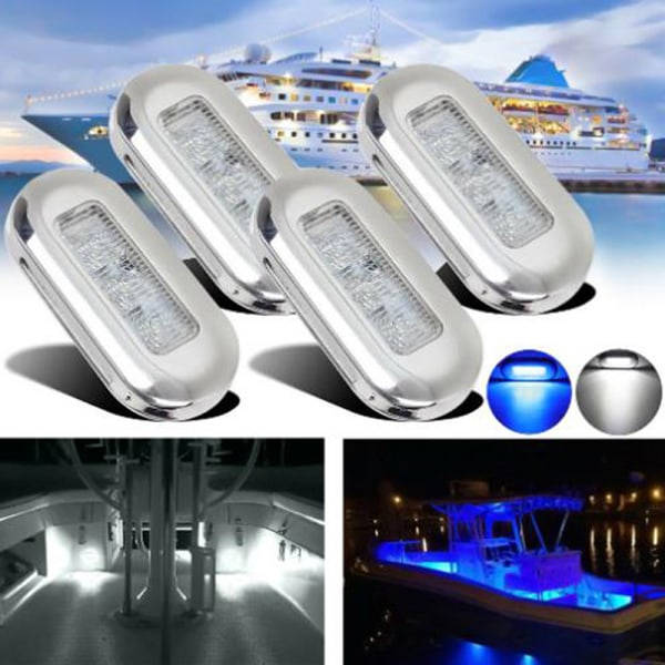 2st 12V Båtbelysning Trappdäck akterspegel LED-akter Blå